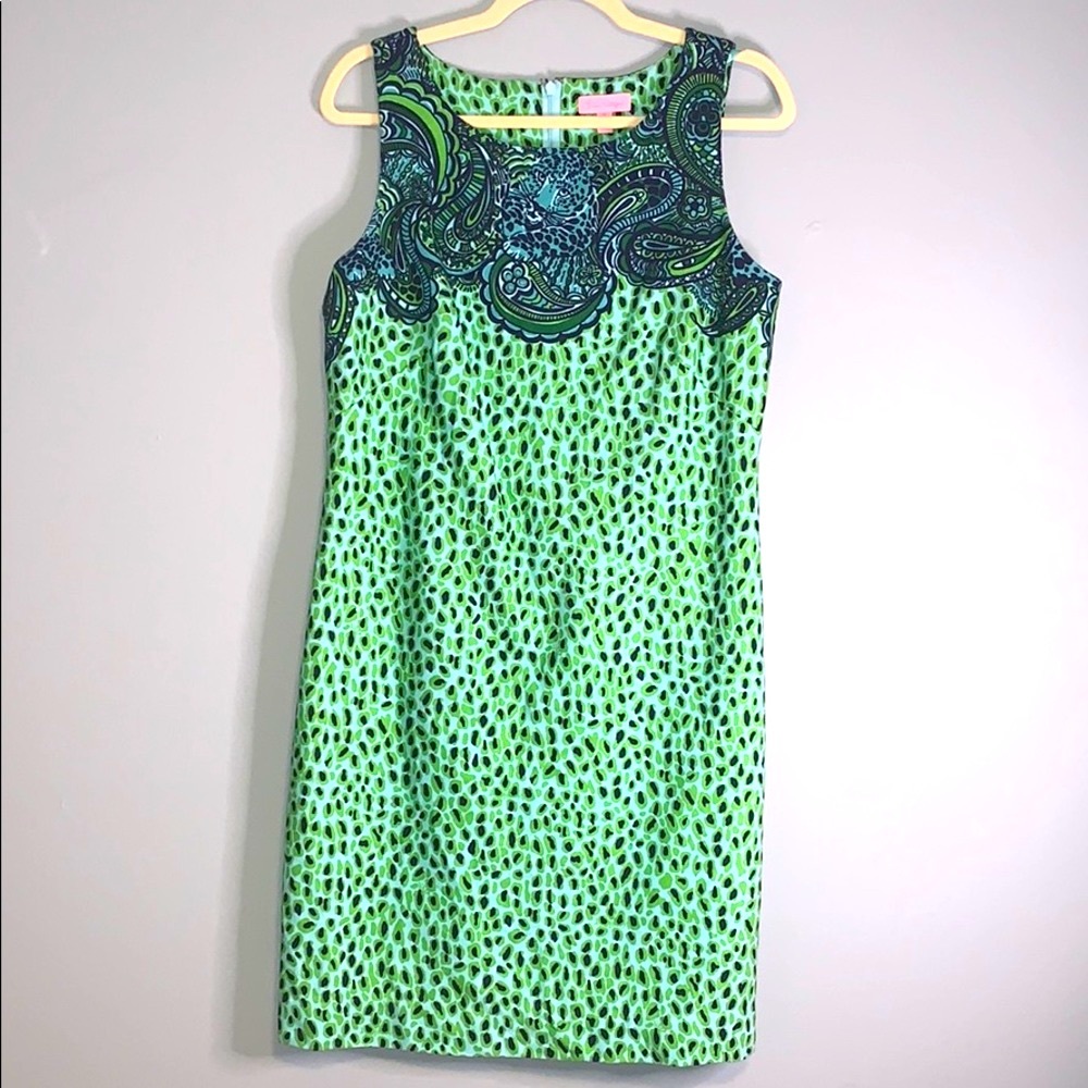 Lilly Pulitzer leopard green sleeveless dress